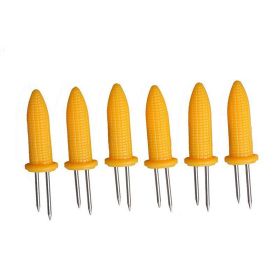 6pcs Stainless Steel Corn Baking Needle; Fixed Corn; Anti-scalding; Barbecue Pick; Rotisserie Tools; Accessories Outdoor; Camping Barbecue Fork;