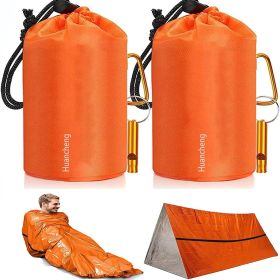 2packs Emergency Sleeping Bag; Lightweight Survival Sleeping Bags Thermal Bivy Sack; Portable Emergency Blanket For Camping; Hiking; Outdoor Acti