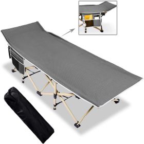 Folding Camping Cot; Sleeping Bed Portable with Carry Bag; Outdoor Camp Cot for Adults for Camping; Hiking; Office; Home Use; Heavy Duty Support