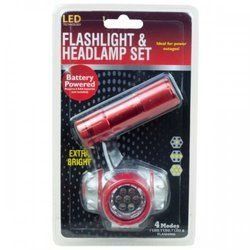 Flashlight And Headlamp Combination Set (pack of 3)