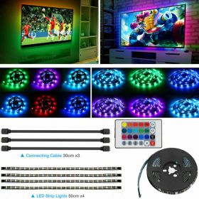 4x50CM USB 5V RGB LED Strip  Background Light  Remote Kit For TV Computer Lamp (Option: Colour)