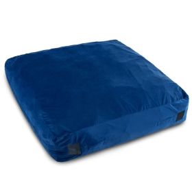 57 x 57 Inch Crash Pad Sensory Mat with Foam Blocks and Washable Velvet Cover (Color: Blue)